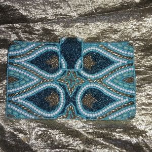 Hand Beaded Mermaid Wristlet Crossbody